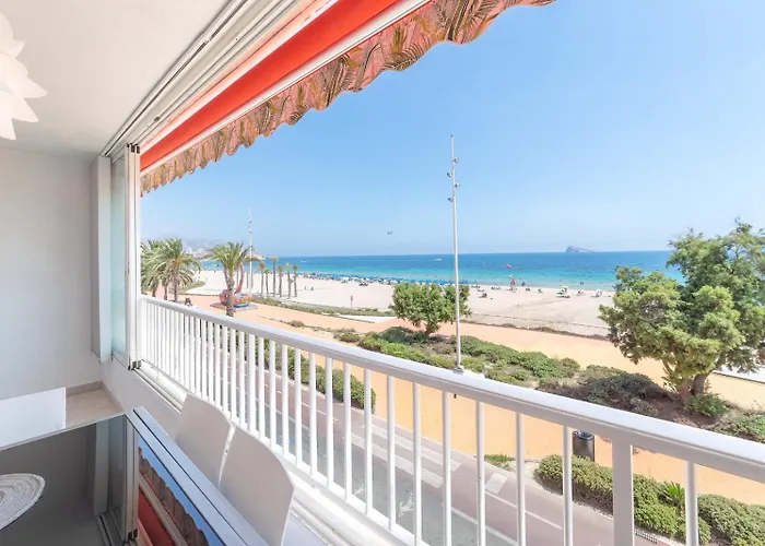 Luxury Primerisima Linea Playa Poniente Con 6,5 Mts De Vistas Frontales Al Mar Y Parking Lägenhet *