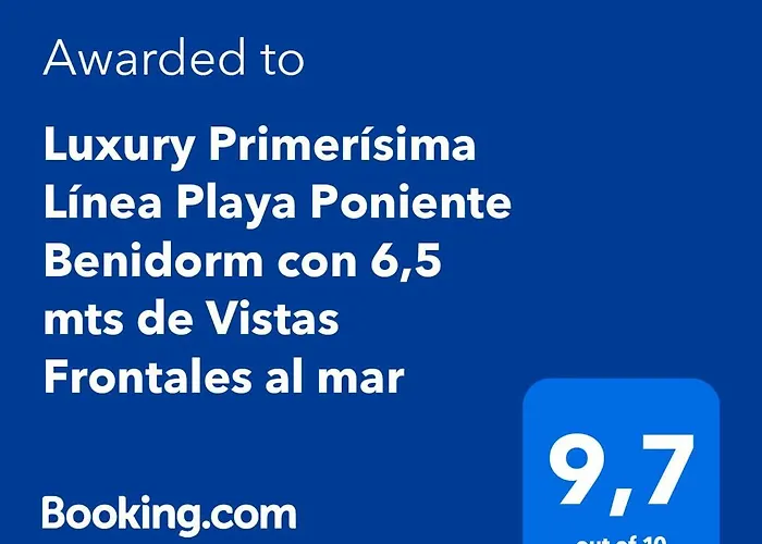 Luxury Primerisima Linea Playa Poniente Con 6,5 Mts De Vistas Frontales Al Mar Y Parking Lägenhet *